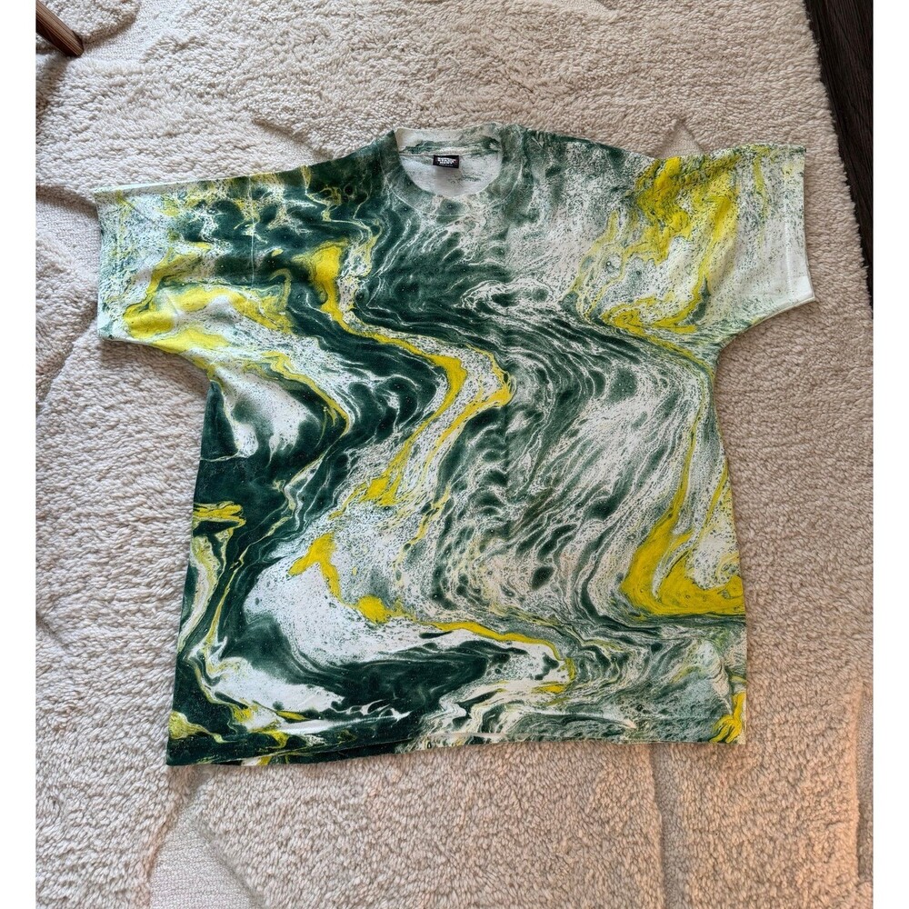 Vintage Screen Stars Best All Over Print Marble T-Shirt Mens XXL 80s 90s